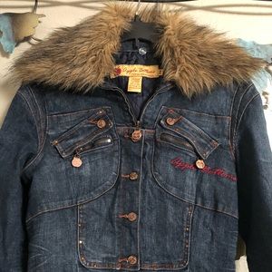 Med Apple Bottoms Jean jacket with removable fur
